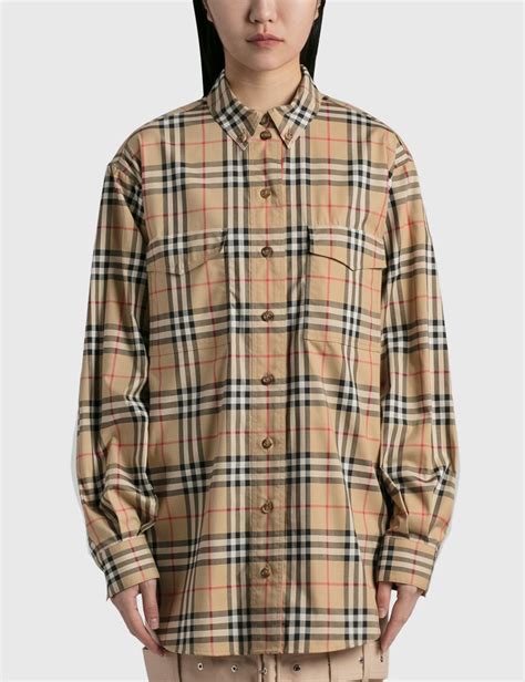 Vintage Check Stretch Cotton Oversized Shirt 